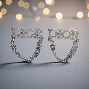 Silver Star Chainlink Earrings